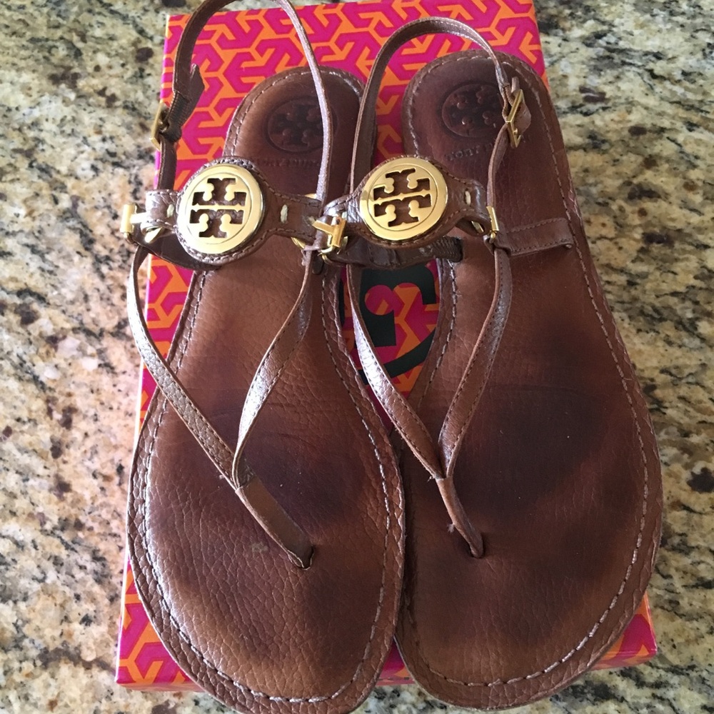 Tory Burch Brown Ali Thong Sandals Size 9